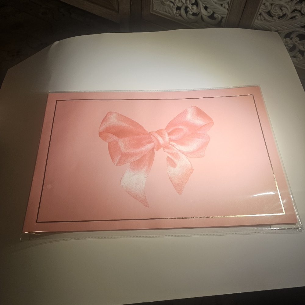 Beautiful Paper Pink Bow 🎀(18) Placemats